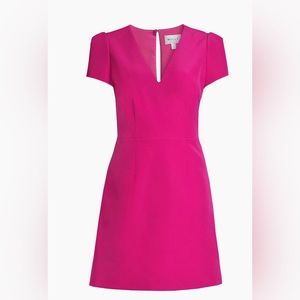Milly Cady Atalie V Neck Minidress Fuchsia Pink Size 10 NWT